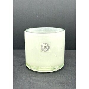 Eddie Bauer‎ Hand Made Romania Glass White Frost Candle Holder New